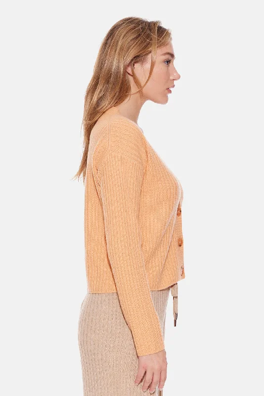 Beatrice Ribbed Cardigan Papaya