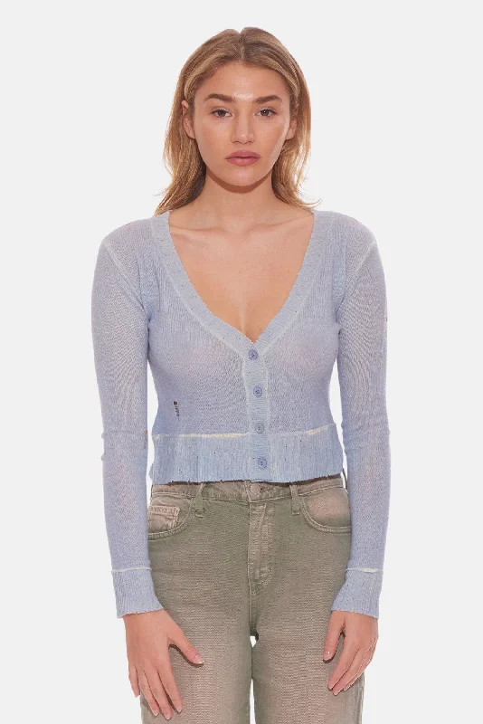 Mia Shrunken Cardigan Ocean Breeze