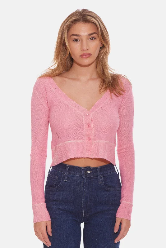 Mia Shrunken Cardigan Pink