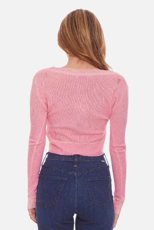 Mia Shrunken Cardigan Pink