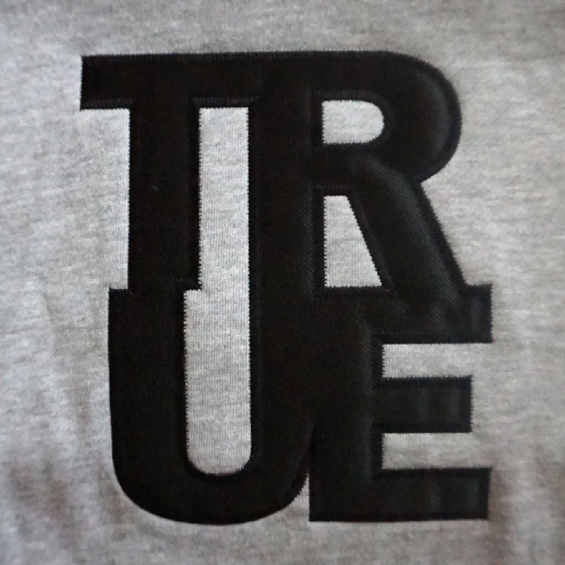 True Women's Logo Crop Hoodie Heather Grey/Black