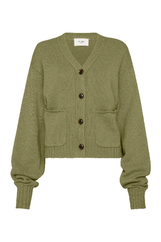 wool cashmere cropped cardigan