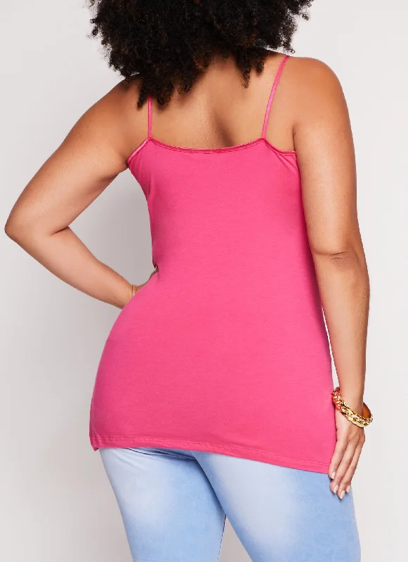 Plus Size Solid Scoop Neck Cami