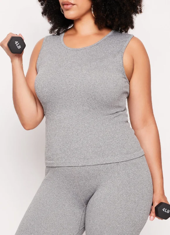 Plus Size Seamless Ribbed Tank Top