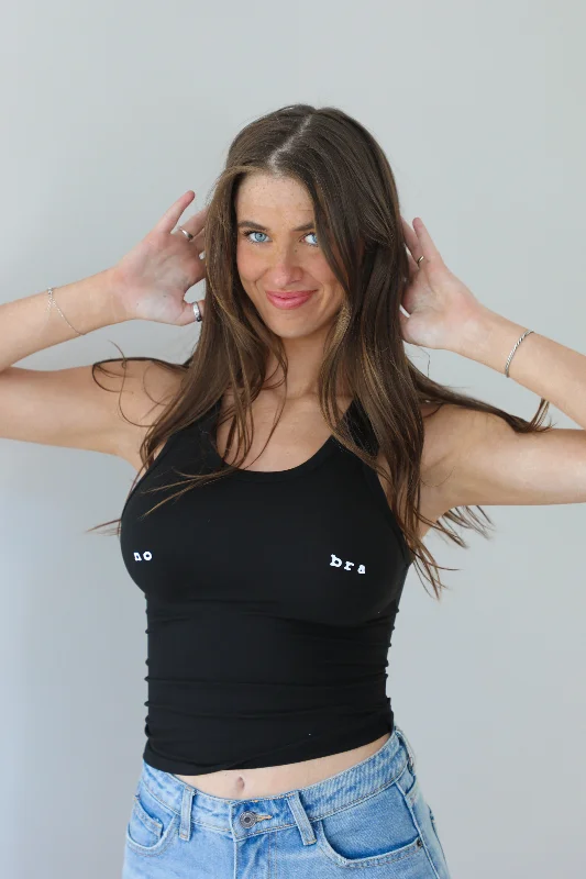 No Bra Tank: Black/White