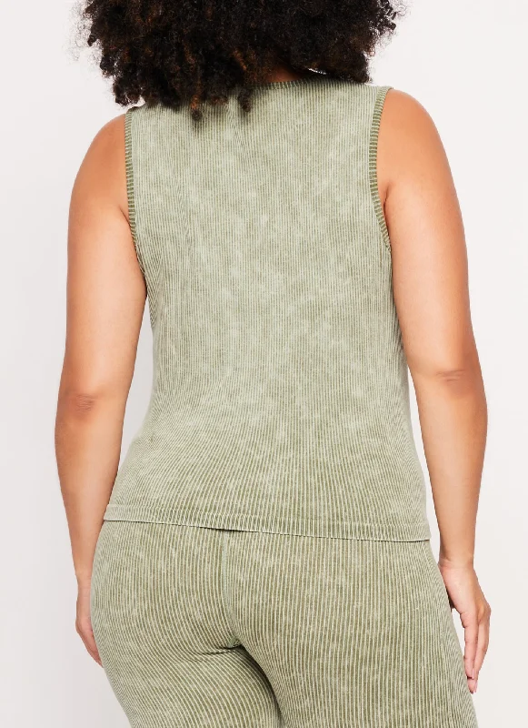 Plus Size Seamless Ribbed Tank Top