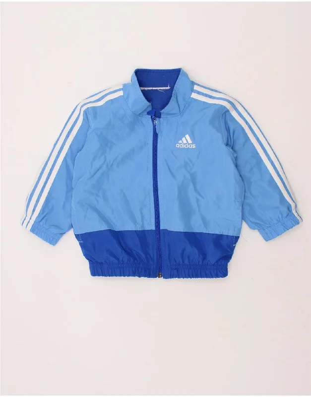 Men's Coats with Snap ButtonsADIDAS Baby Boys Tracksuit Top Jacket 18-24 Months Blue Colourblock