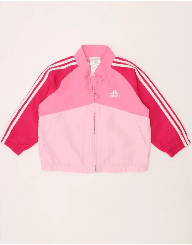 Men's Coats with HoodsADIDAS Baby Girls Tracksuit Top Jacket 9-12 Months Pink Colourblock