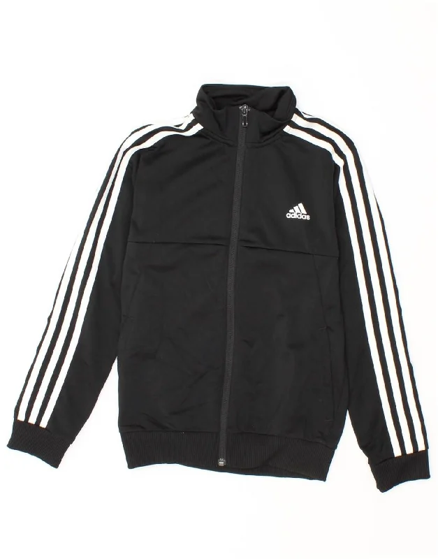 Men's Coats for Winter SportsADIDAS Boys Climalite Tracksuit Top Jacket 9-10 Years Black Polyester