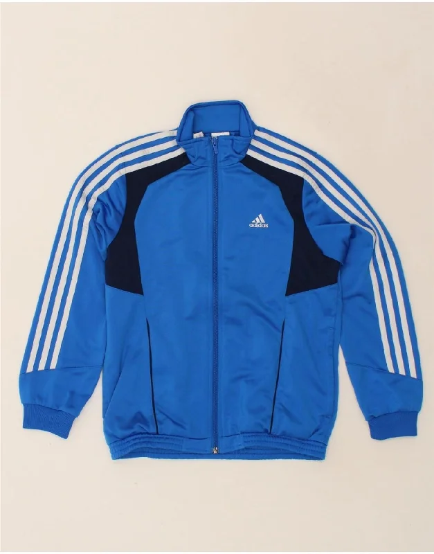 Men's Coats with Fur TrimADIDAS Boys Graphic Tracksuit Top Jacket 11-12 Years Blue Colourblock
