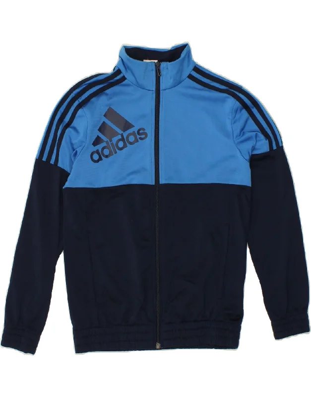 Men's Coats for Big and TallADIDAS Boys Graphic Tracksuit Top Jacket 11-12 Years Navy Blue Colourblock
