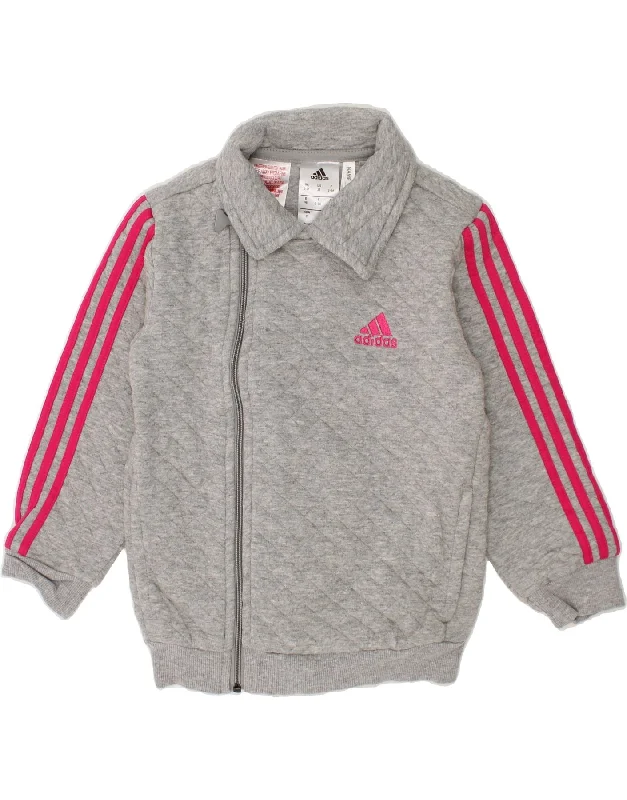 Men's Coats with Fur TrimADIDAS Boys Graphic Tracksuit Top Jacket 2-3 Years Grey Colourblock Cotton