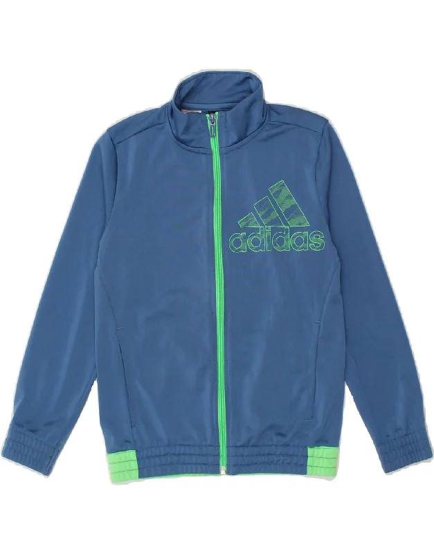 Men's Coats with Breathable FabricADIDAS Boys Graphic Tracksuit Top Jacket 7-8 Years Blue Polyester