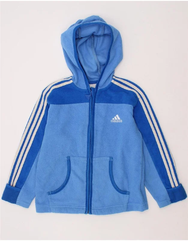 Men's Coats for SpringADIDAS Boys Hooded Fleece Jacket 3-4 Years Blue Colourblock Polyester