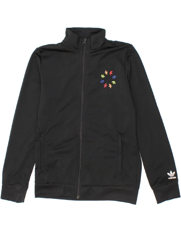 Men's Coats with ButtonsADIDAS Boys Tracksuit Top Jacket 10-11 Years Black Polyester