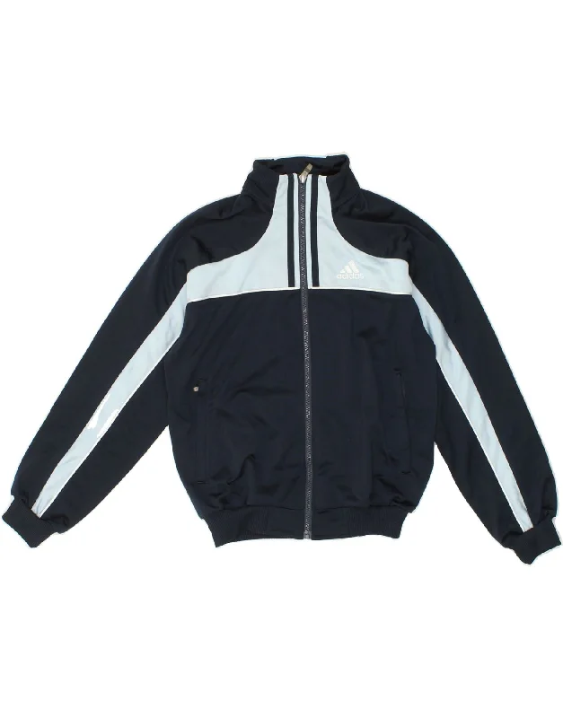 Men's Coats with Stretch FabricADIDAS Boys Tracksuit Top Jacket 11-12 Years Navy Blue Colourblock