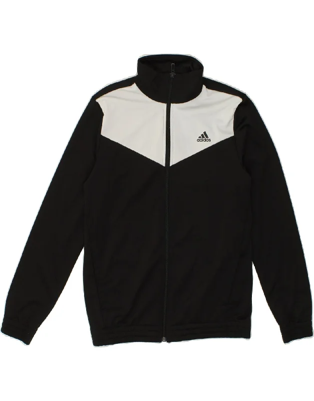 Men's Coats for Everyday WearADIDAS Boys Tracksuit Top Jacket 12-13 Years Black Colourblock Polyester