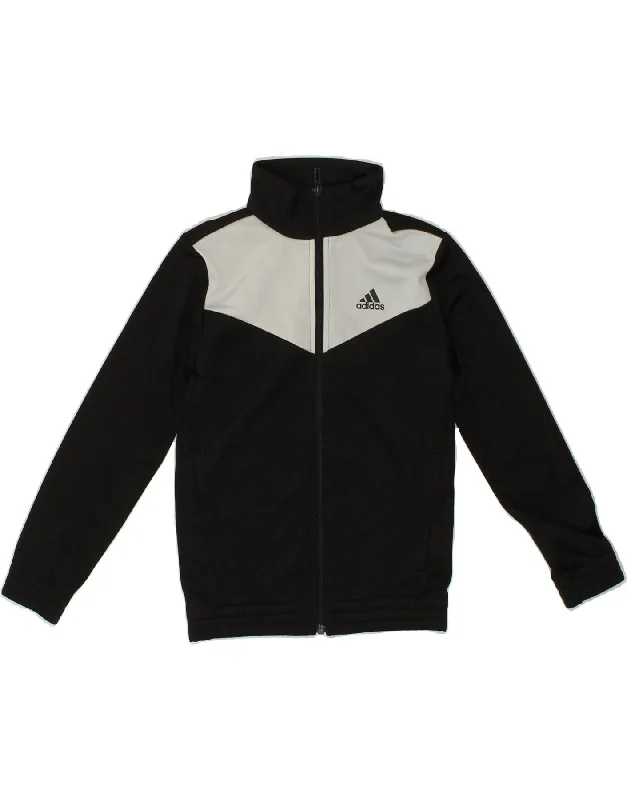 Men's Coats for HikingADIDAS Boys Tracksuit Top Jacket 7-8 Years Black Colourblock Polyester