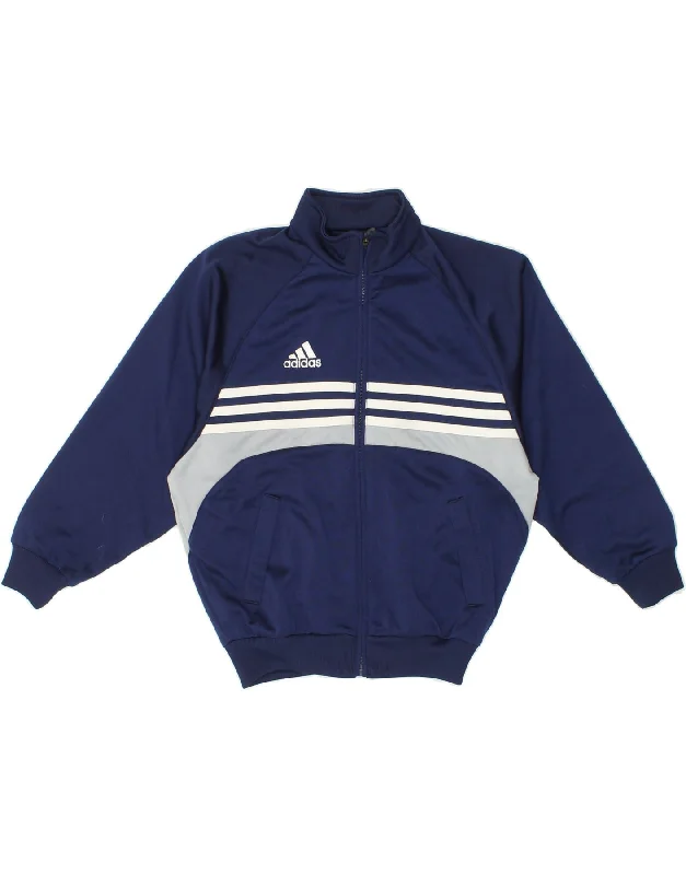 Men's Coats with Stretch FabricADIDAS Boys Tracksuit Top Jacket 7-8 Years Navy Blue Colourblock Polyester