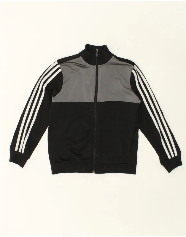 Men's Coats for RunningADIDAS Boys Tracksuit Top Jacket 9-10 Years Black Colourblock Polyester