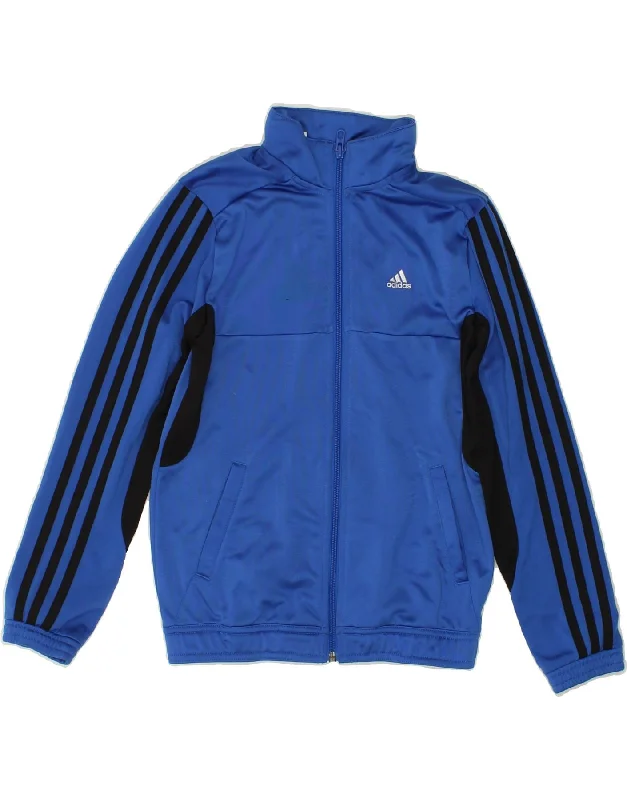 Men's Coats with Inner PocketsADIDAS Boys Tracksuit Top Jacket 9-10 Years Blue Colourblock Polyester
