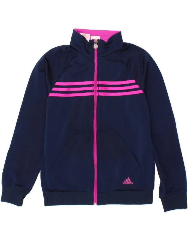 Warm Men's Down JacketsADIDAS Girls Tracksuit Top Jacket 11-12 Years Navy Blue Polyester