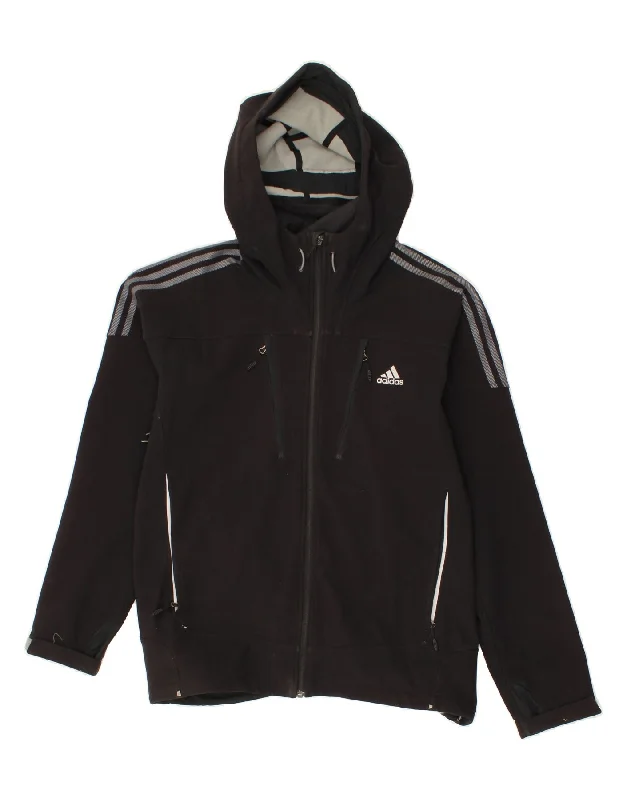 Men's Coats Made in the USAADIDAS Mens Hooded Rain Jacket UK 38 Medium Black Polyester