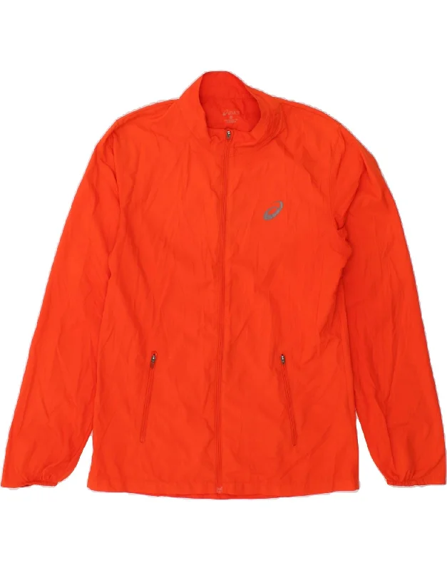 Men's Coats with Velcro ClosuresASICS Mens Rain Jacket UK 36 Small Orange