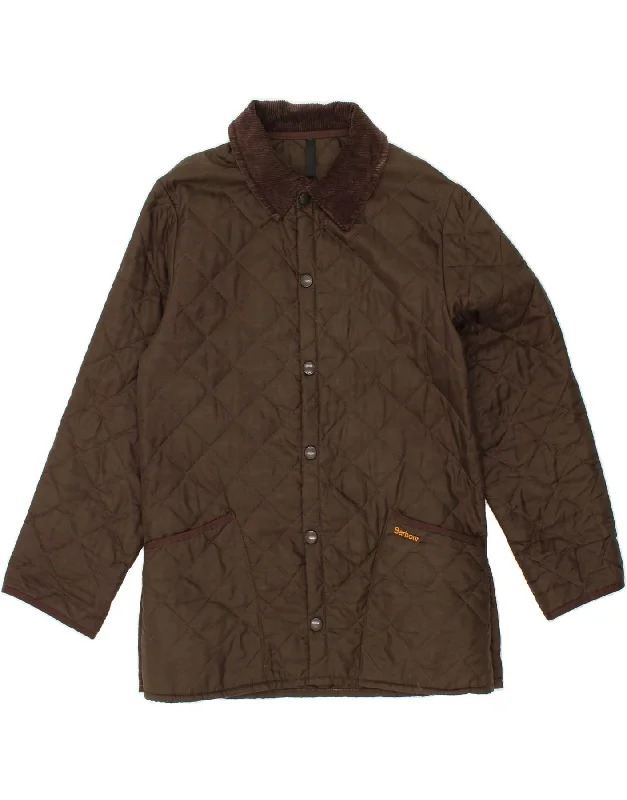 Weather-Resistant Men's CoatsBARBOUR Mens LIDDESDALE Quilted Jacket UK 34 XS Brown Nylon