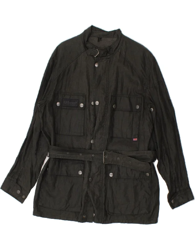 Men's Coats for LayeringBELSTAFF Mens Utility Jacket UK 42 XL Black Linen