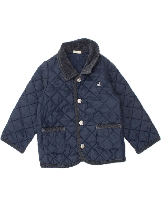 Men's Coats with Belted WaistsBENETTON Baby Boys Quilted Jacket 9-12 Months Navy Blue Nylon