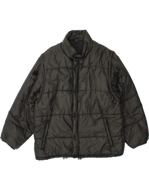 Luxurious Men's Cashmere CoatsBRUGI Mens Padded Jacket IT 56 3XL Black Polyester