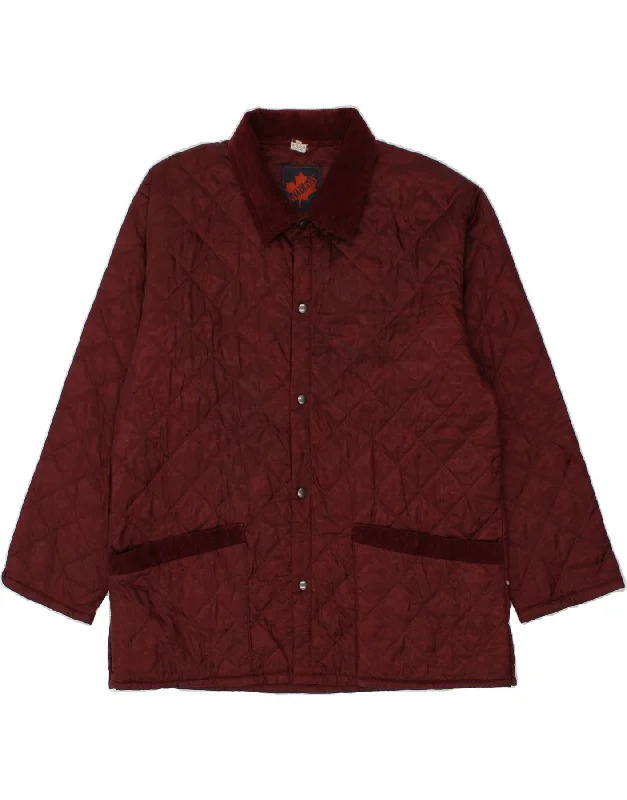 Versatile Men's Pea CoatsCANADIENS Mens Quilted Jacket UK 42 XL Burgundy