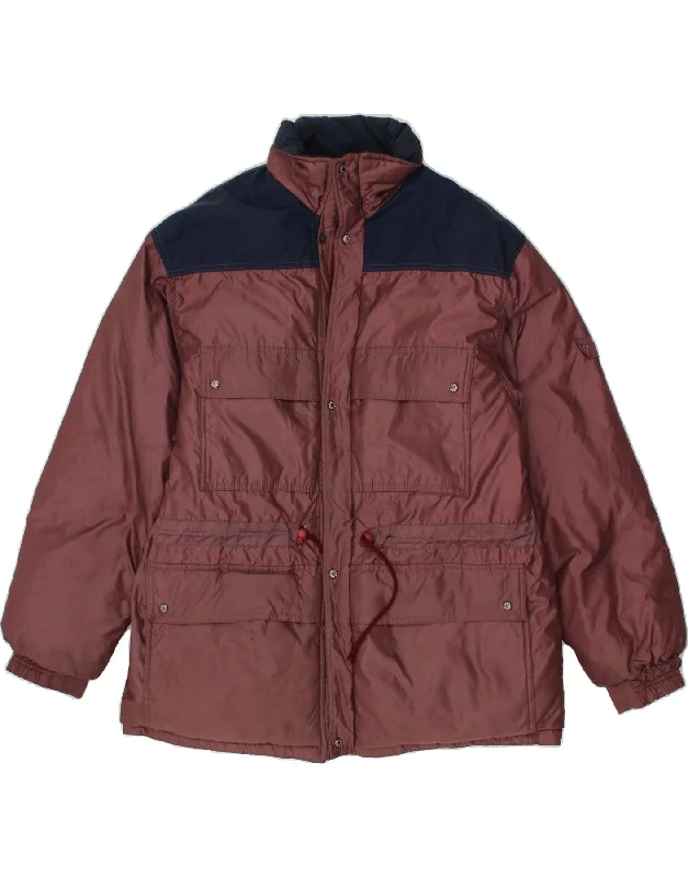Men's Coats with LiningCARRERA Mens Windbreaker Jacket UK 40 Large Burgundy Colourblock Polyamide