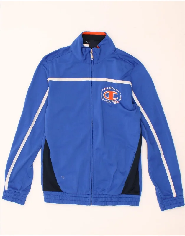 Unique Men's Flight JacketsCHAMPION Boys Graphic Tracksuit Top Jacket 11-12 Years Large Blue