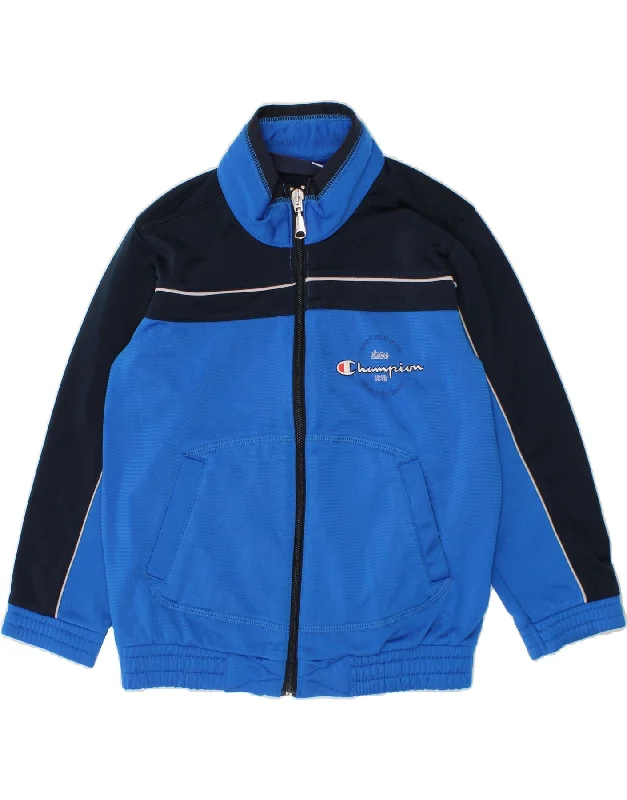 Men's Coats with Removable LiningsCHAMPION Boys Graphic Tracksuit Top Jacket 3-4 Years 2XS Blue Colourblock