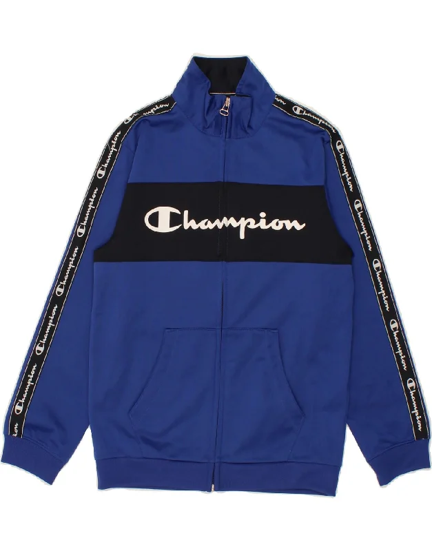 Classic Men's Trench CoatsCHAMPION Boys Graphic Tracksuit Top Jacket 9-10 Years Medium Blue