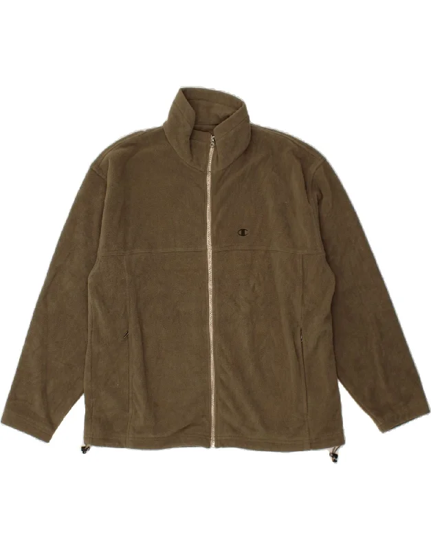Men's Coats with Quick-Dry FabricCHAMPION Mens Fleece Jacket UK 42 XL Green Polyester
