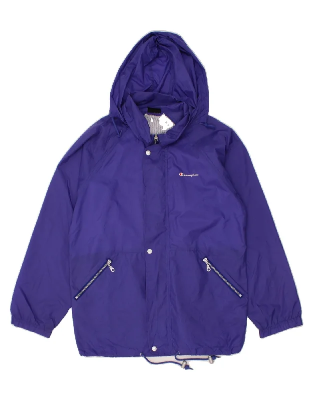 Cool Men's Pea CoatsCHAMPION Mens Hooded Rain Jacket UK 36 Small Blue Polyamide