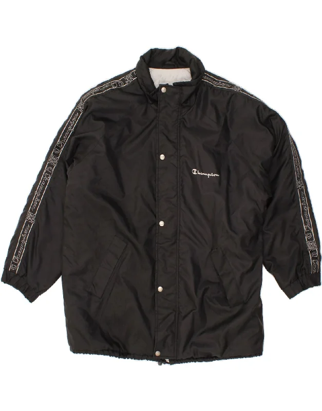 Men's Coats with Inner PocketsCHAMPION Mens Loose Fit Windbreaker Jacket UK 38 Medium Black