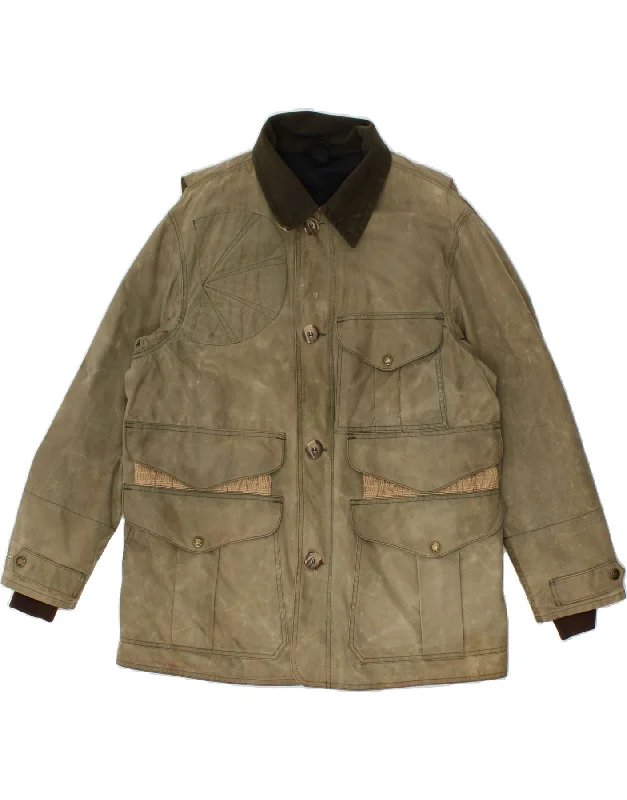 Men's Coats with Relaxed FitsCLINTON CLORANEER FILSON Mens Utility Jacket UK 42 XL Khaki Cotton