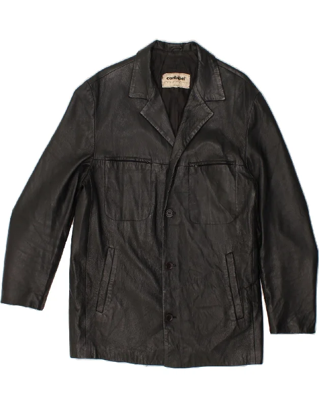 Men's Coats for LayeringCONBIPEL Mens Leather Jacket IT 48 Medium Black Leather
