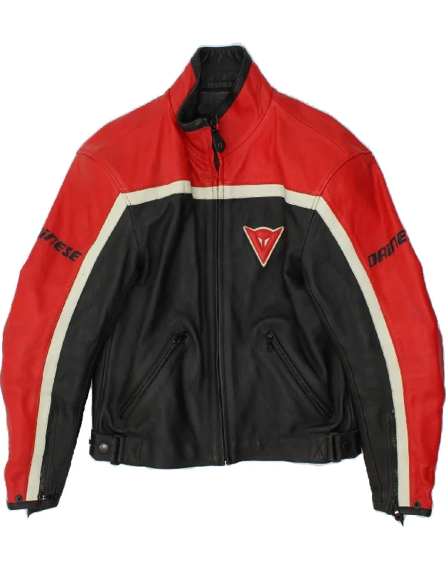 Men's Coats for WalkingDAINESE Mens Graphic Leather Racer Jacket EU 50 Medium Black Colourblock