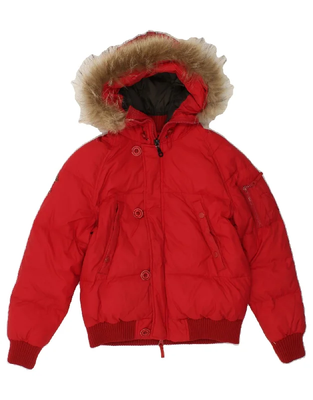 Men's Coats for Winter SportsDIADORA Girls Hooded Padded Jacket 11-12 Years Red Polyamide