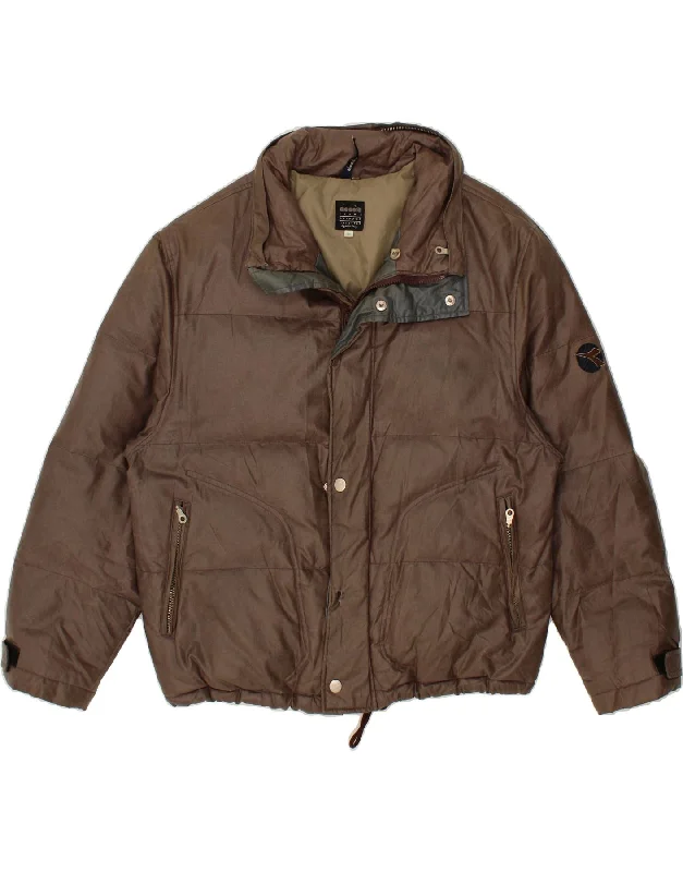 Fashionable Men's Denim JacketsDIADORA Mens Padded Jacket UK 38 Medium Brown Polyamide