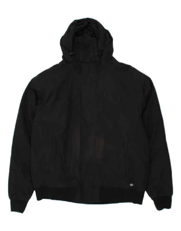 Men's Coats with Belted WaistsDICKIES Mens Hooded Bomber Jacket UK 46 3XL Black Polyamide