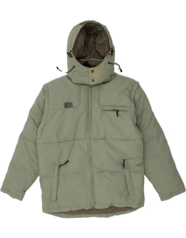 Functional Men's Ski JacketsFILA Mens Hooded Padded Jacket UK 36 Small Grey Polyamide