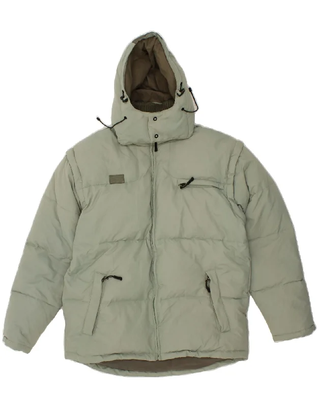 Men's Coats for AutumnFILA Mens Hooded Padded Jacket UK 40 Large Green Polyamide