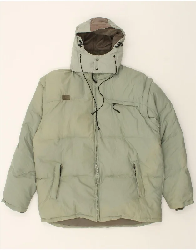 Men's Coats with Stretch FabricFILA Mens Hooded Padded Jacket UK 44 2XL Green Polyester