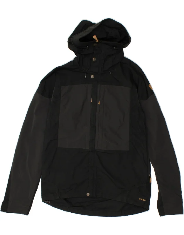 Men's Coats for City WearFJALL RAVEN Mens Hooded Windbreaker Jacket UK 38 Medium Black Polyester